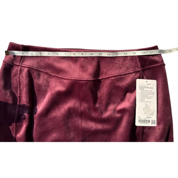 Lululemon Scuba High-Rise Mini Skirt Velvet XL Plush Stretch Garnet NWT LW8AL9S - Picture 12 of 16